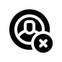 remove user icon. glyph icon for your website, mobile, presentation, and logo design. vector
