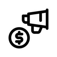 budget marketing icon. line icon for your website, mobile, presentation, and logo design. vector