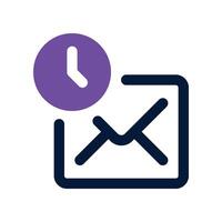 delay email icon. dual tone icon for your website, mobile, presentation, and logo design. vector