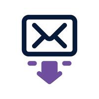 receive email icon. dual tone icon for your website, mobile, presentation, and logo design. vector