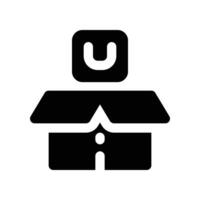 open box icon. glyph icon for your website, mobile, presentation, and logo design. vector
