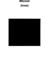 Mitchell County, Iowa blank outline map vector