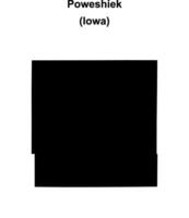 Poweshiek County, Iowa blank outline map vector