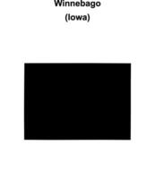 Winnebago County, Iowa blank outline map vector