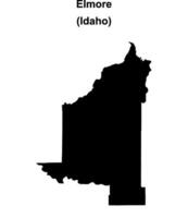Elmore County, Idaho blank outline map vector