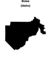 Boise County, Idaho blank outline map vector