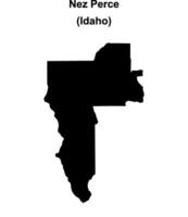 Nez Perce County, Idaho blank outline map vector