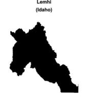 Lemhi County, Idaho blank outline map vector