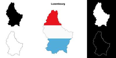 Luxembourg blank outline map set vector