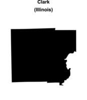 Clark County, Illinois blank outline map vector