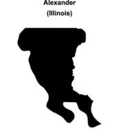 Alexander County, Illinois blank outline map vector
