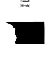 Carroll County, Illinois blank outline map vector