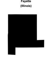 Fayette condado, Illinois blanco contorno mapa vector