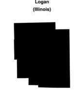 Logan County, Illinois blank outline map vector
