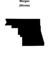 Morgan County, Illinois blank outline map vector