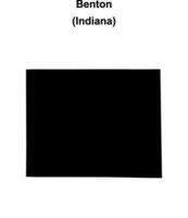 Benton County, Indiana blank outline map vector