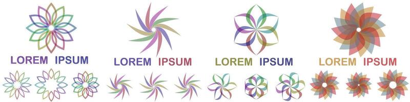 Abstract logo design collection from curved shapes vector