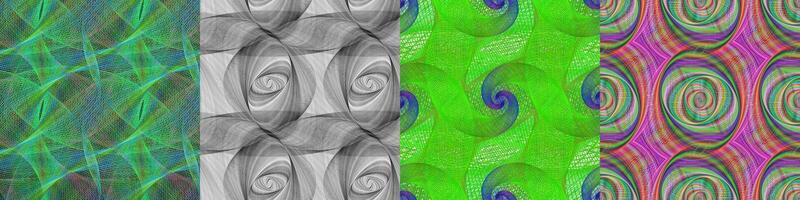 Seamless digital art pattern set vector