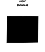 Logan County, Kansas blank outline map vector