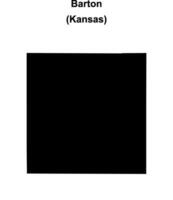 Barton County, Kansas blank outline map vector