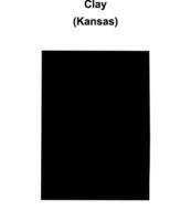 Clay County, Kansas blank outline map vector