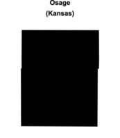 Osage County, Kansas blank outline map vector