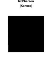 McPherson County, Kansas blank outline map vector