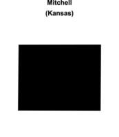 Mitchell County, Kansas blank outline map vector