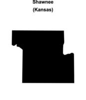 Shawnee County, Kansas blank outline map vector