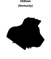 Oldham County, Kentucky blank outline map vector