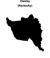 Owsley County, Kentucky blank outline map vector