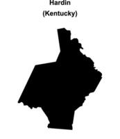 Hardin County, Kentucky blank outline map vector