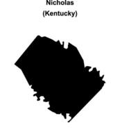 Nicholas County, Kentucky blank outline map vector