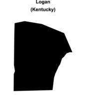 Logan County, Kentucky blank outline map vector