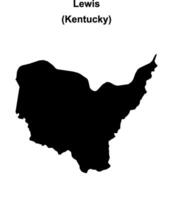 Lewis County, Kentucky blank outline map vector