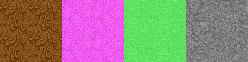 Seamless geometric pattern background set vector