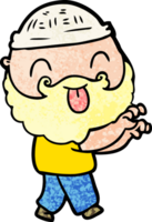 man with beard sticking out tongue drawing png