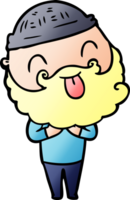 man with beard sticking out tongue drawing png