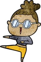 cartoon woman wearing spectacles drawing png