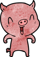 feliz desenho animado porco desenhando png
