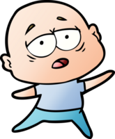 cartoon tired bald man drawing png