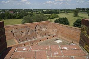 Ciechanow, Poland - June 8th, 2024 - Internal courtyard at Castle of the Masovian Dukes - view from tower photo