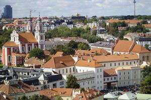 Vilnius, Lithuania - September 3th 2023 - Aerial view of the Old Town photo