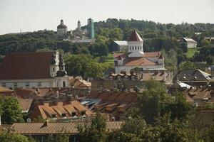 Vilnius, Lithuania - September 3th 2023 - Aerial view of the Old Town photo