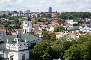 Vilnius, Lithuania - September 3th 2023 - Aerial view of the Old Town and church photo
