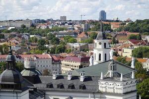 Vilnius, Lithuania - September 3th 2023 - Aerial view of the Old Town photo