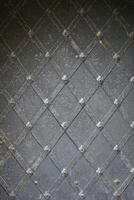Old Iron Door with Slanted Stripes Pattern photo