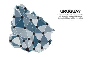 Communication network map. image of a low poly global map with city lights. Map in the form of lines and dots vector