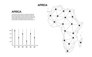 Communication network map. image of a low poly global map with city lights. Map in the form of lines and dots vector