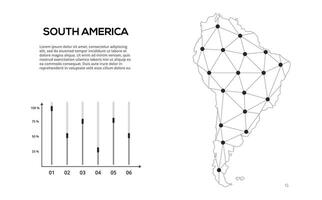 Communication network map. image of a low poly global map with city lights. Map in the form of lines and dots vector